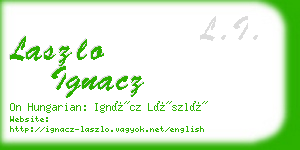 laszlo ignacz business card
